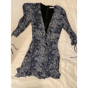 Reformation snake print mini dress